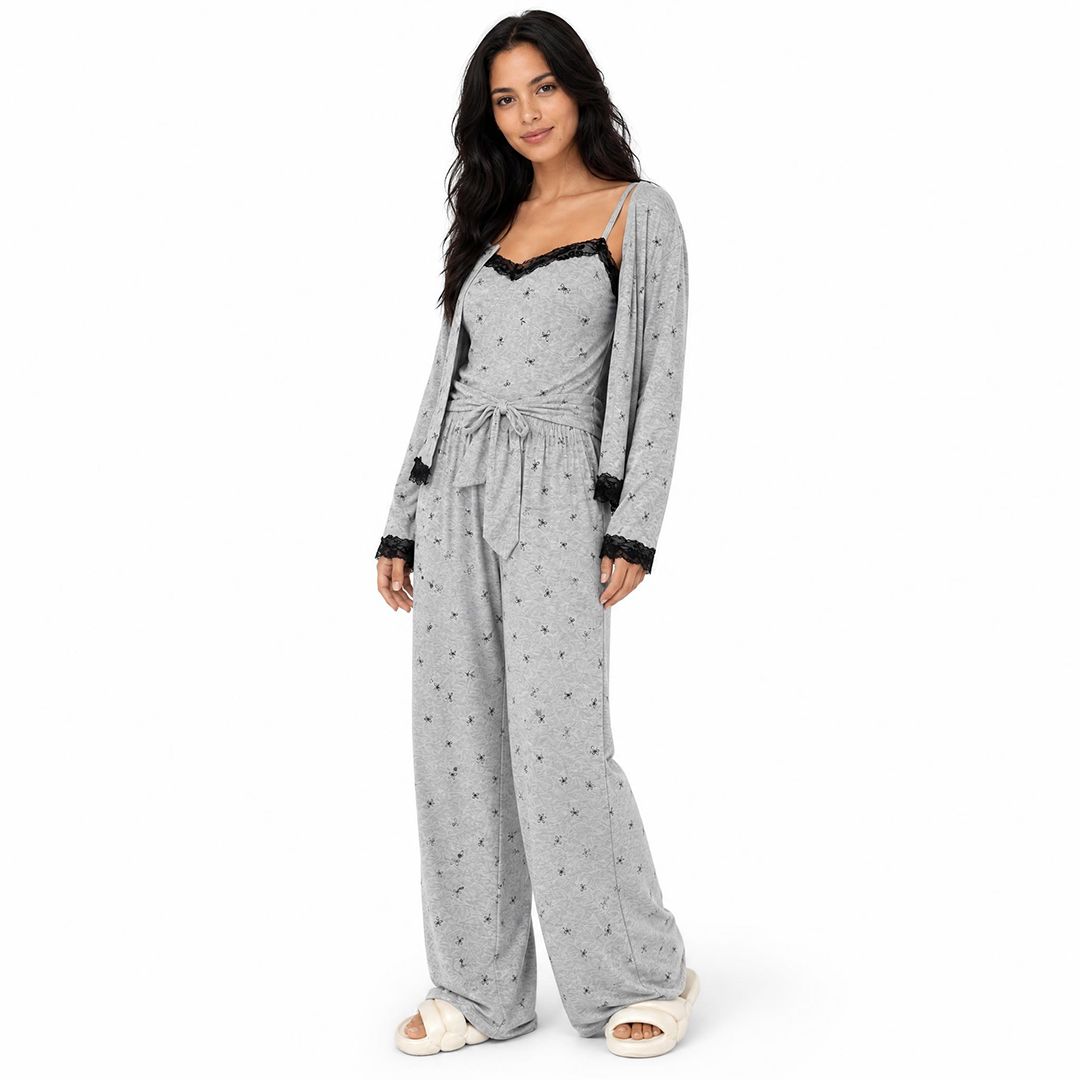 3Pcs Camisole Top , Robe ,Pants