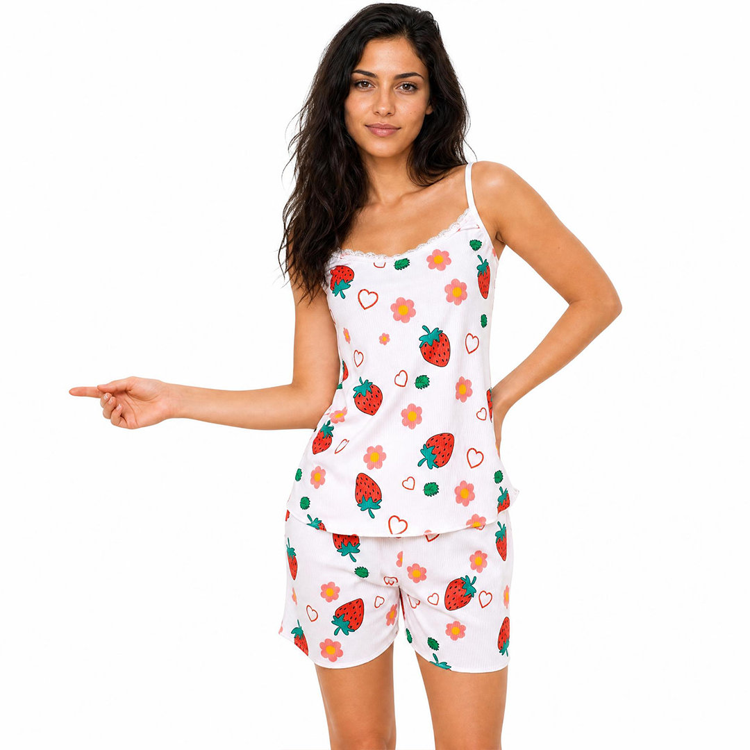 Ribbed Cotton Camisole & Shorts PJ Set