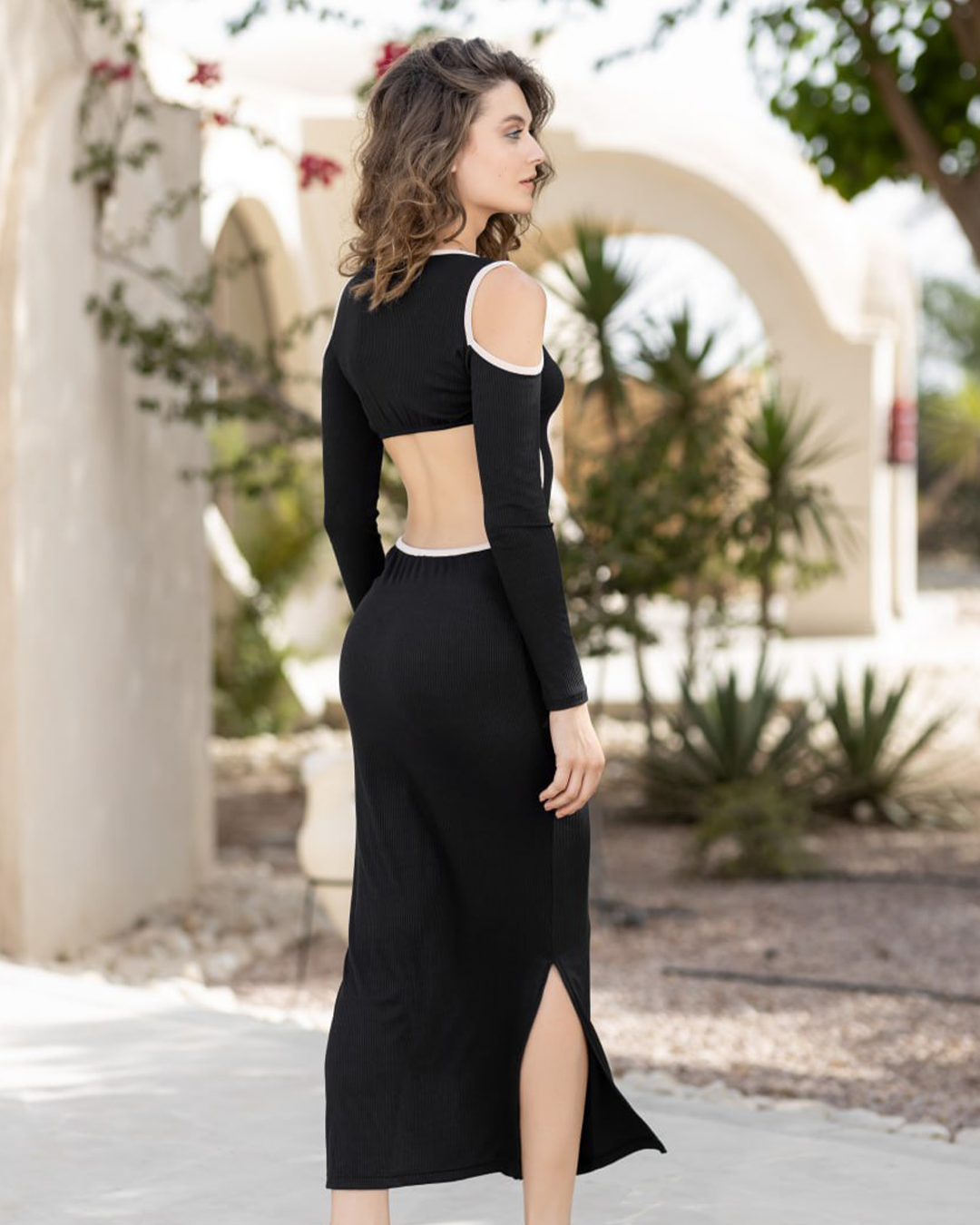 Ribbed Lycra Long Dress