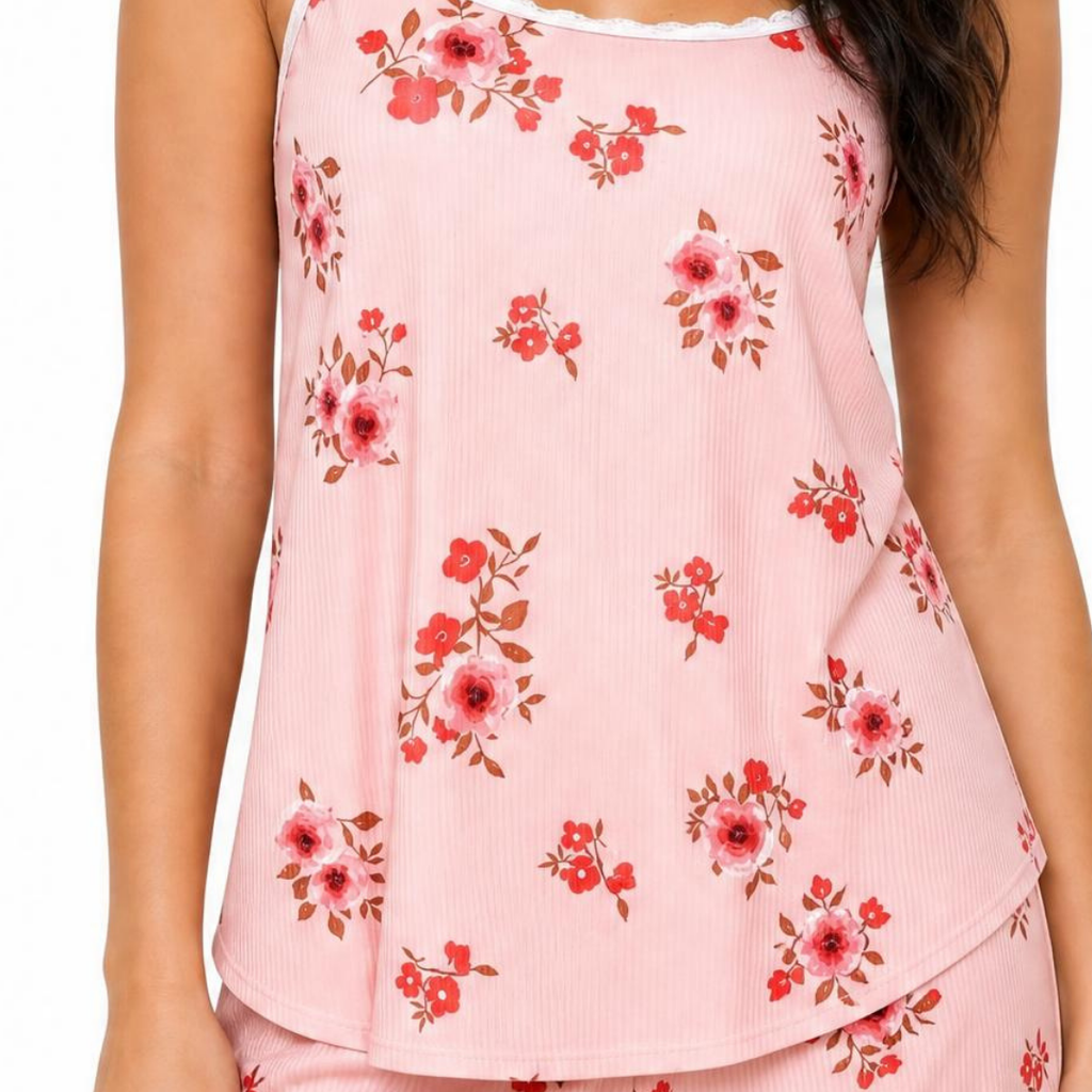 Ribbed Cotton Camisole & Shorts PJ Set