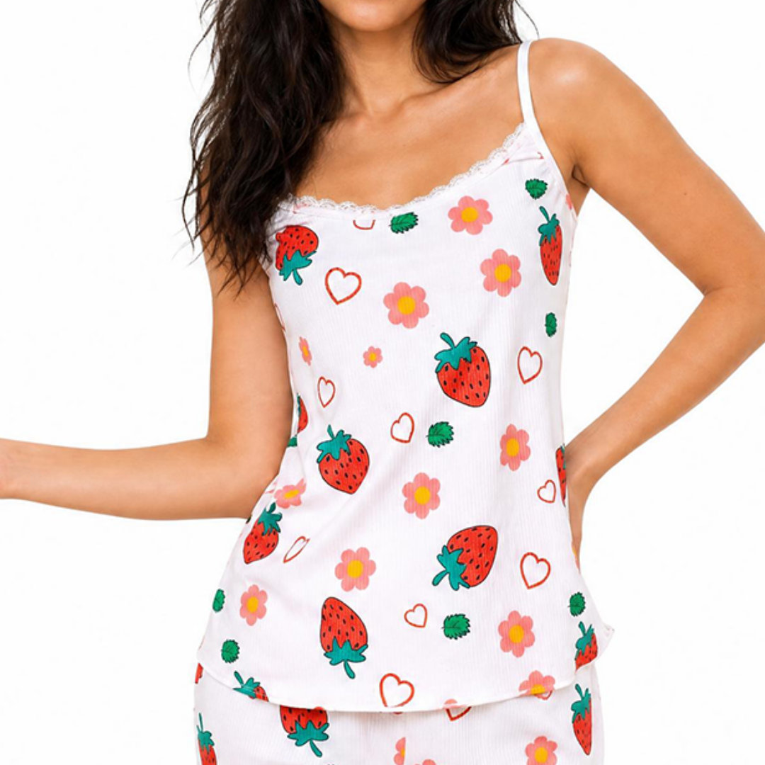 Ribbed Cotton Camisole & Shorts PJ Set