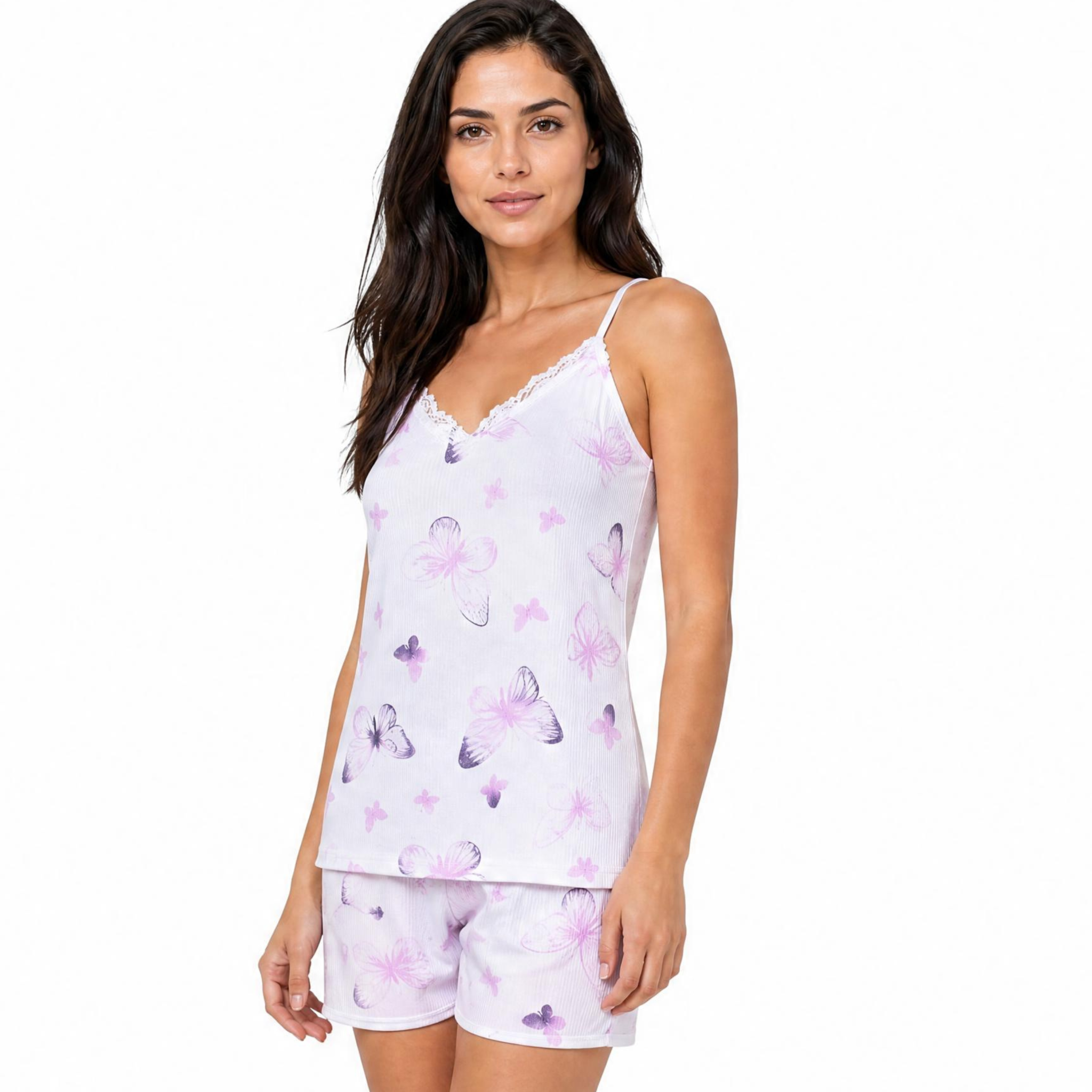 Ribbed Cotton Camisole & Shorts PJ Set