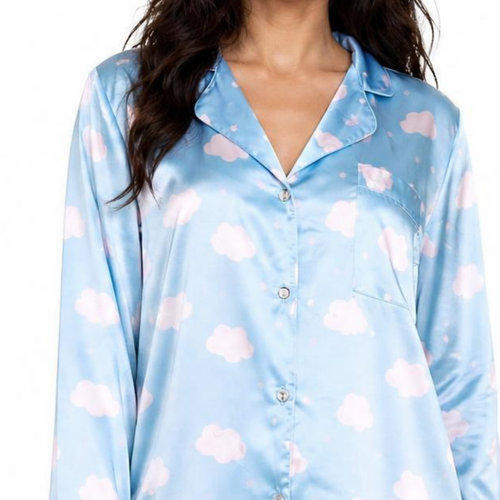Button-Down Satin PJ Set