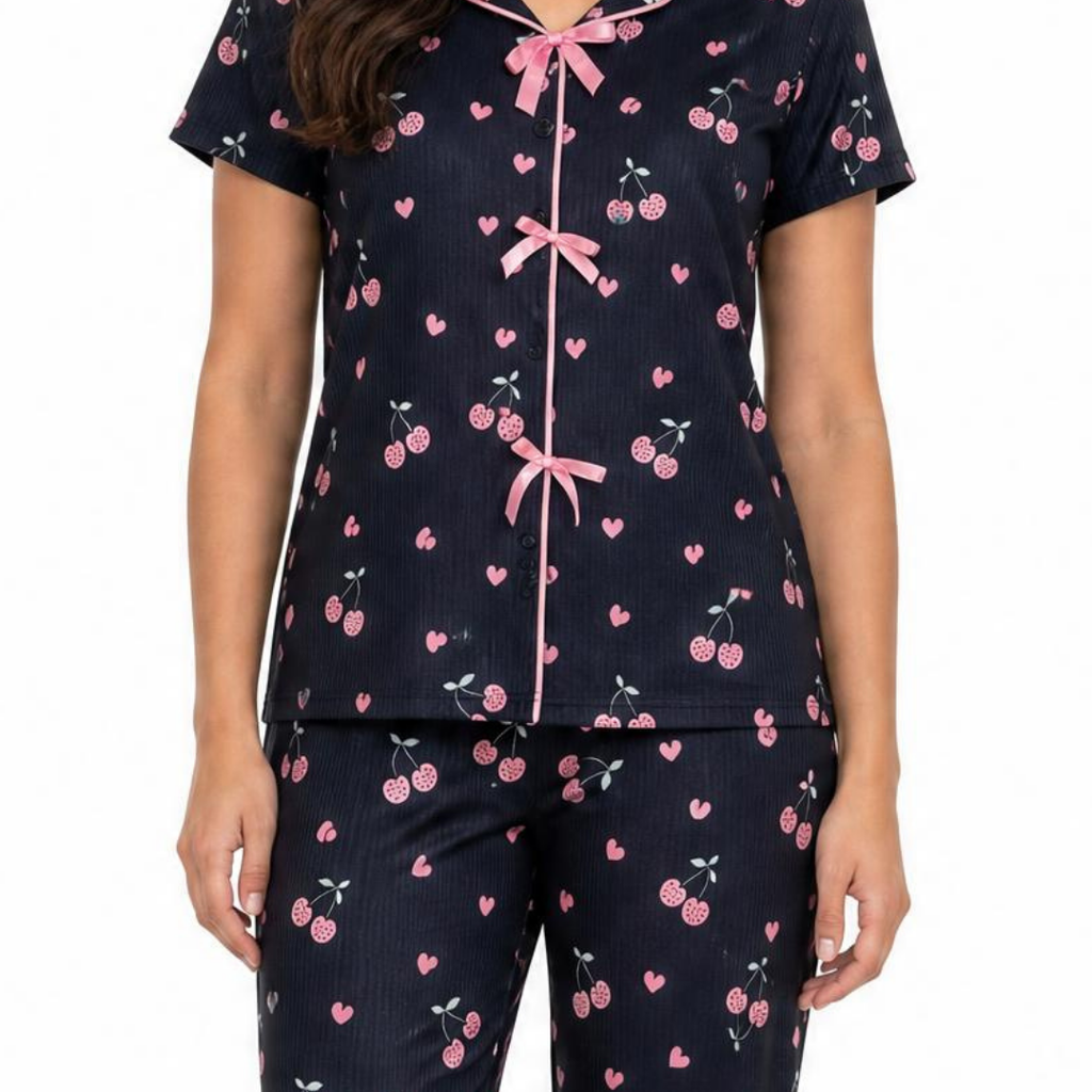 Short Sleeve Ribbed cotton PJ Set
