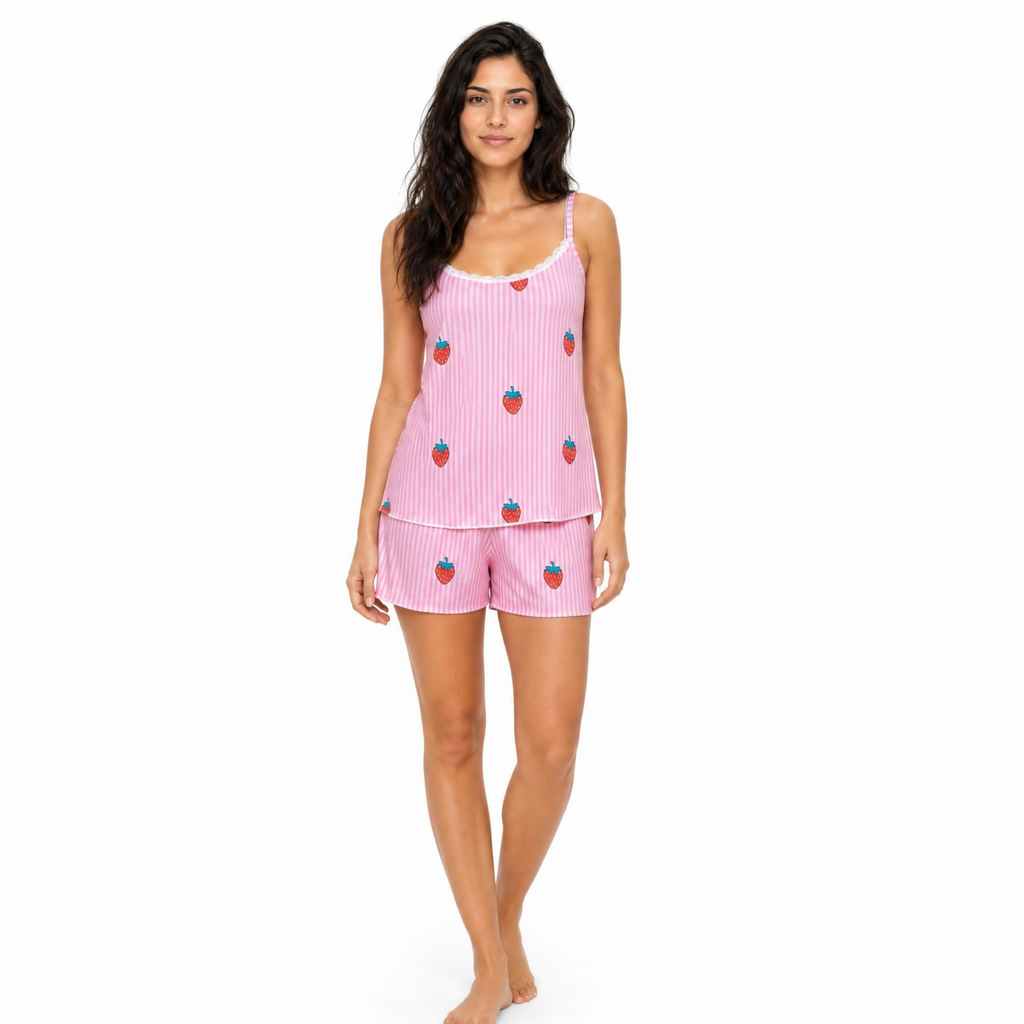 Ribbed Cotton Camisole & Shorts PJ Set