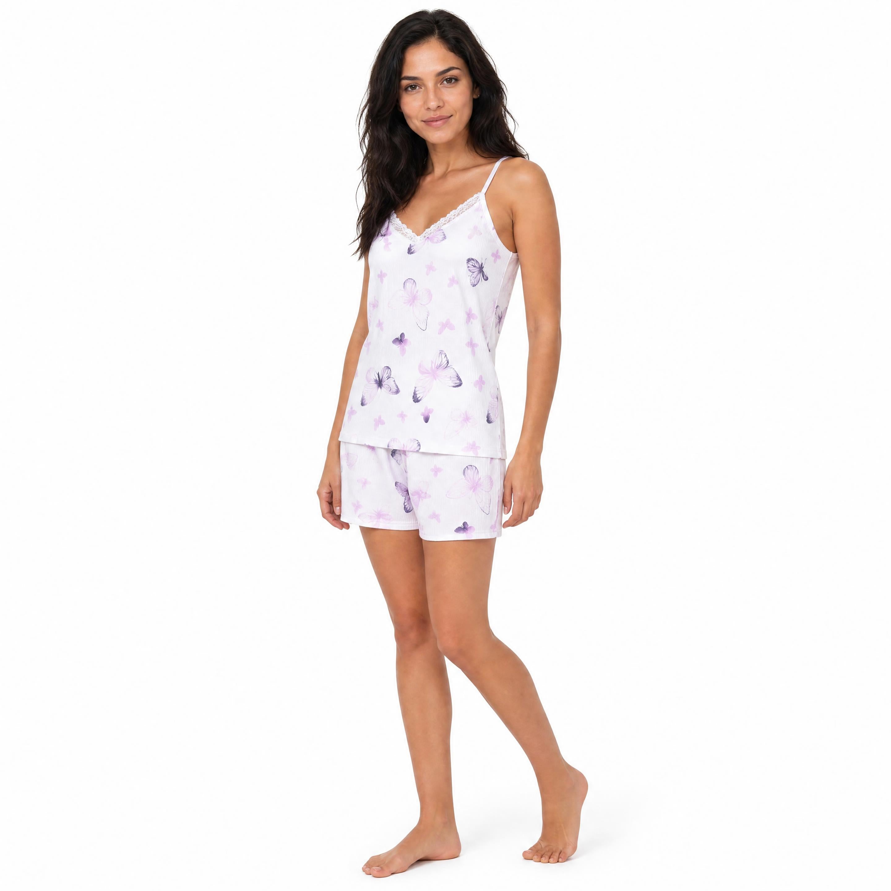 Ribbed Cotton Camisole & Shorts PJ Set